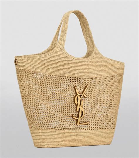 raffia ysl bag|YSL raffia icare tote.